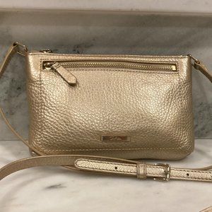 Gold Cole Haan crossbody, 8"X5"X1" Good used condition